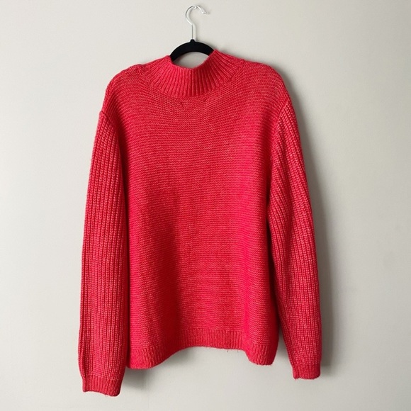 NWT Loft Plus Crimson Cable Soft Knit Cropped Turtleneck Sweater Women's 24/26 - Picture 9 of 12